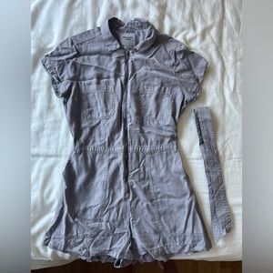 PERIWINKLE PLAYSUIT / SHORT W/ BELTED WAIST